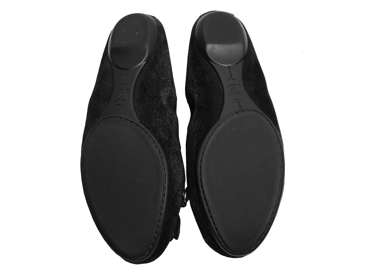 Louis Vuitton Black Suede Shimmer Whisper Ballerina Flats