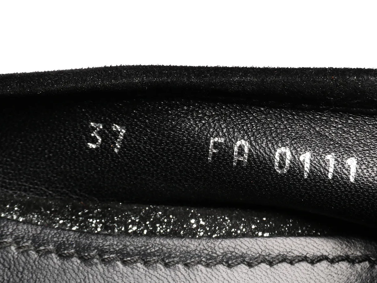 Louis Vuitton Black Suede Shimmer Whisper Ballerina Flats
