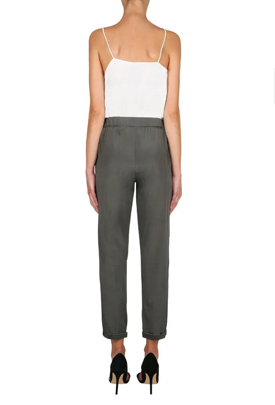 Luxe Leg Crop Pant- Khaki