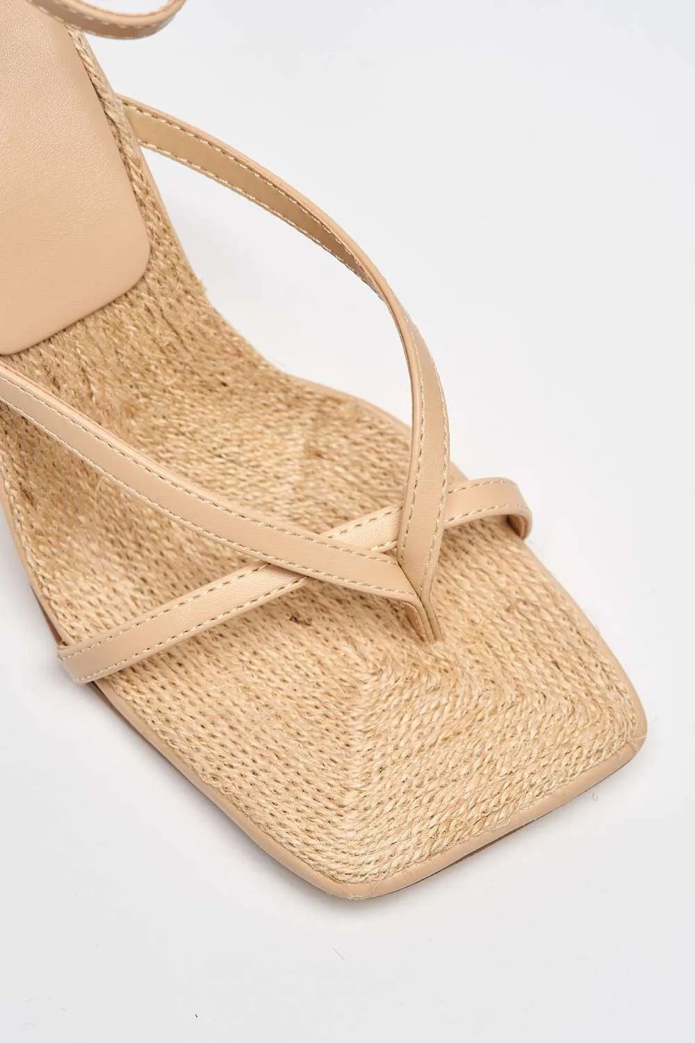 Melissa Anklestrap Cross Front Toepost High Heel Sandal in Nude