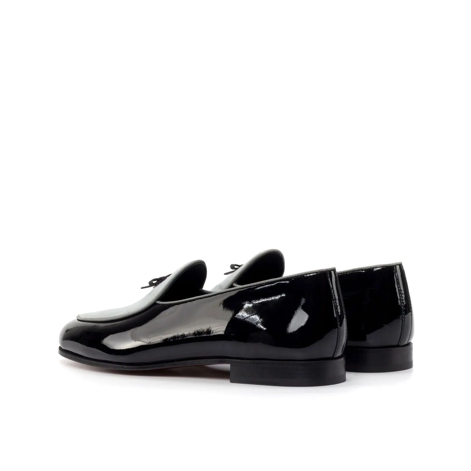 Men's Belgian Leather Slippers Wide Plus Size Grey Black 4893