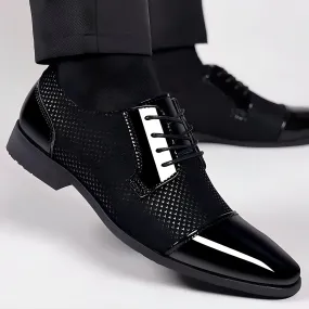 Men's Classic Shiny Vegan Leather Oxford Shoes | Eco-Friendly Materials for All Seasons