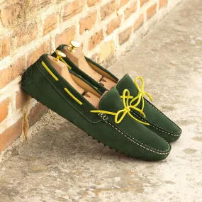 Men's Driver (Driving) Leather Shoes Plus Size Green Yellow 4726