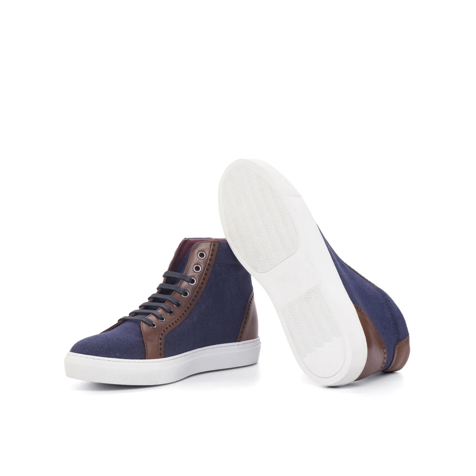 Men's High Kick Sneakers Wide Plus Size Blue 4584