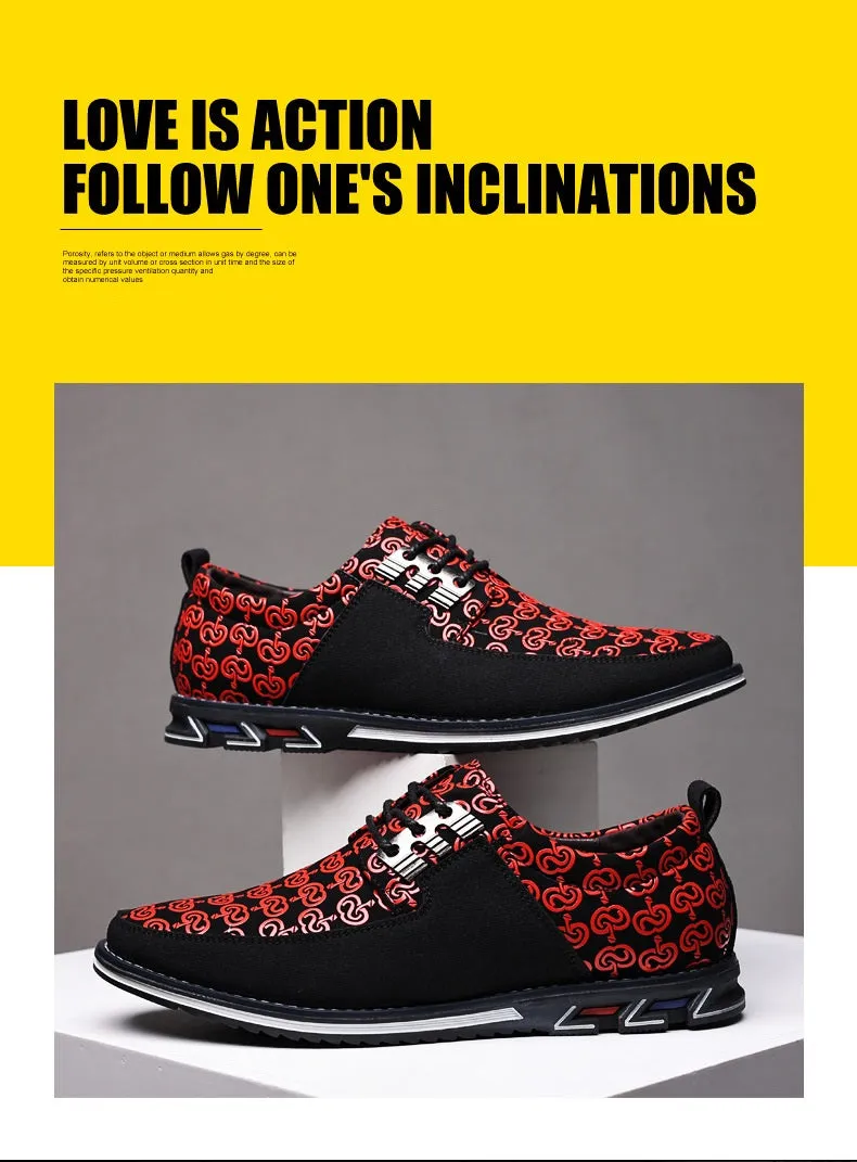 Men's Leather Casual Shoes Fashion Loafers Moccasins Breathable Slip On Driving Lace-Up Patchwork
