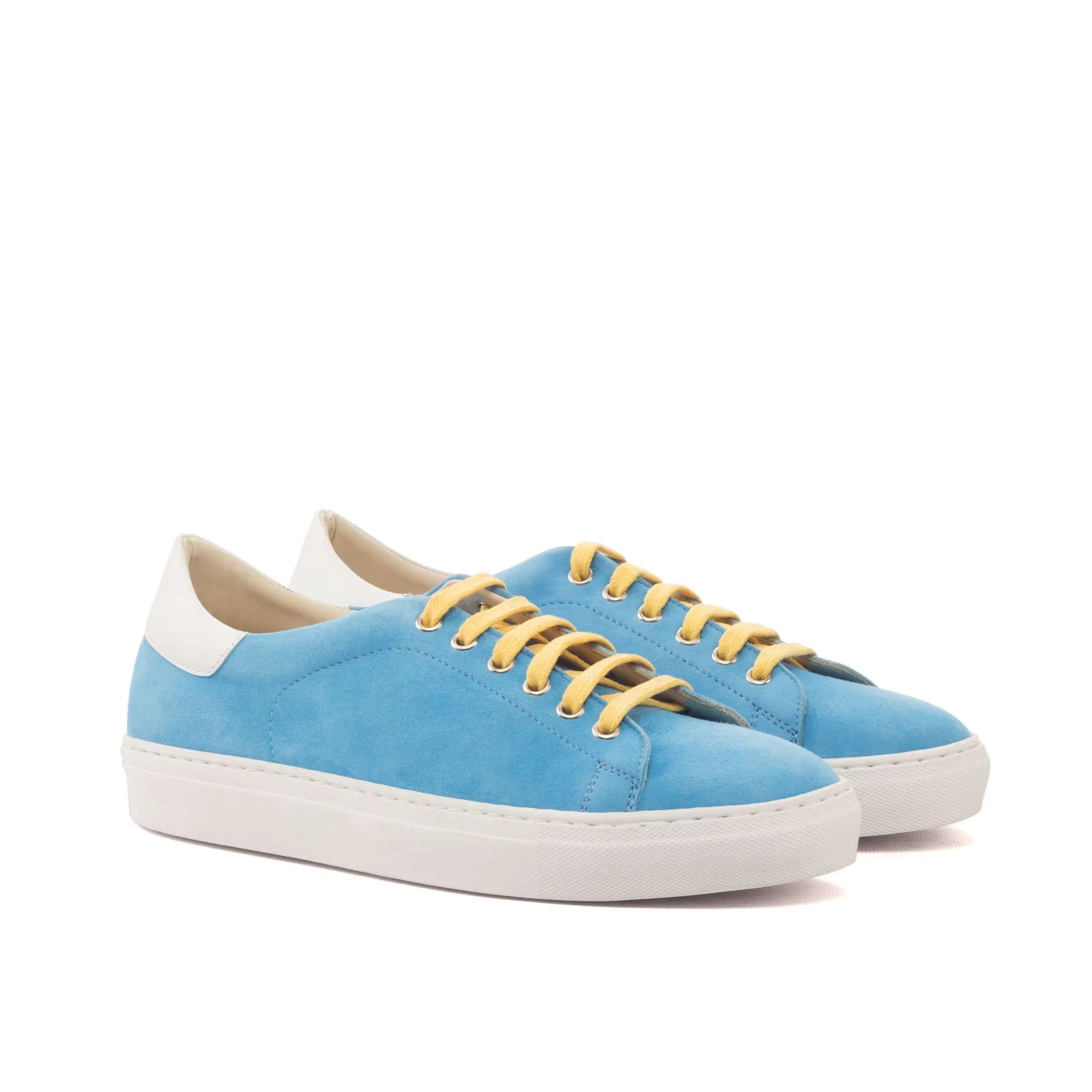 Men's Leather Trainers Wide Plus Size Blue 3385