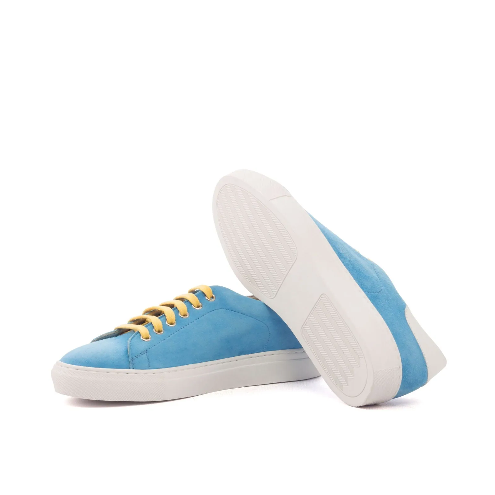 Men's Leather Trainers Wide Plus Size Blue 3385