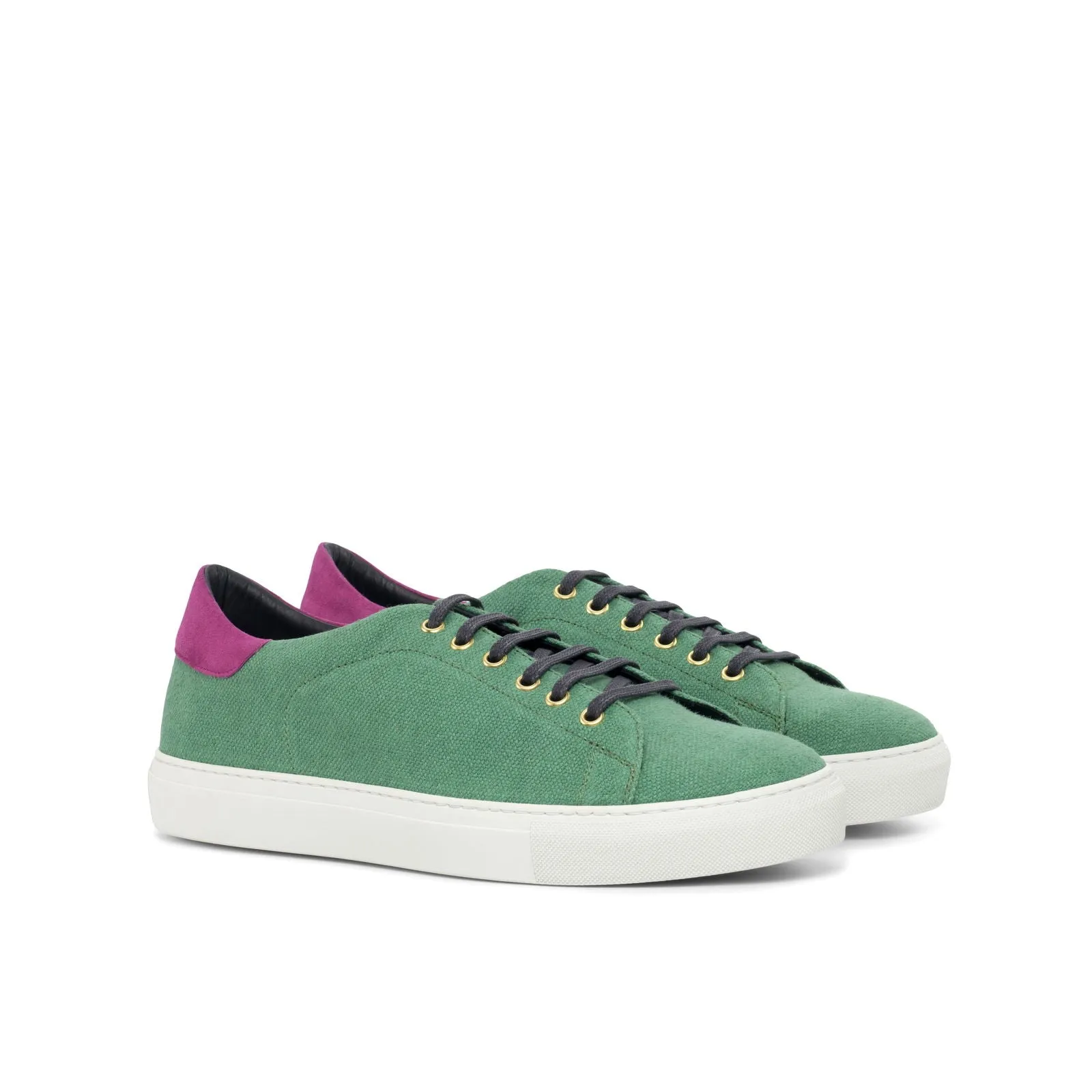 Men's Leather Trainers Wide Plus Size Green Violet 4440