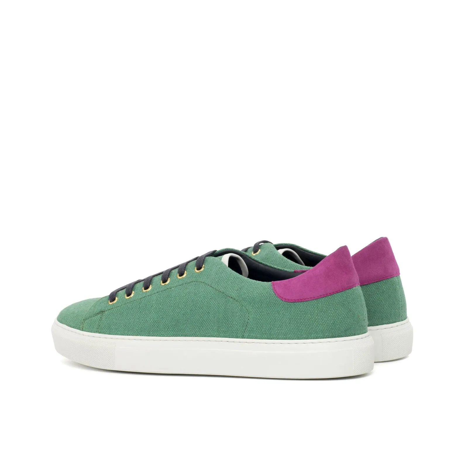 Men's Leather Trainers Wide Plus Size Green Violet 4440