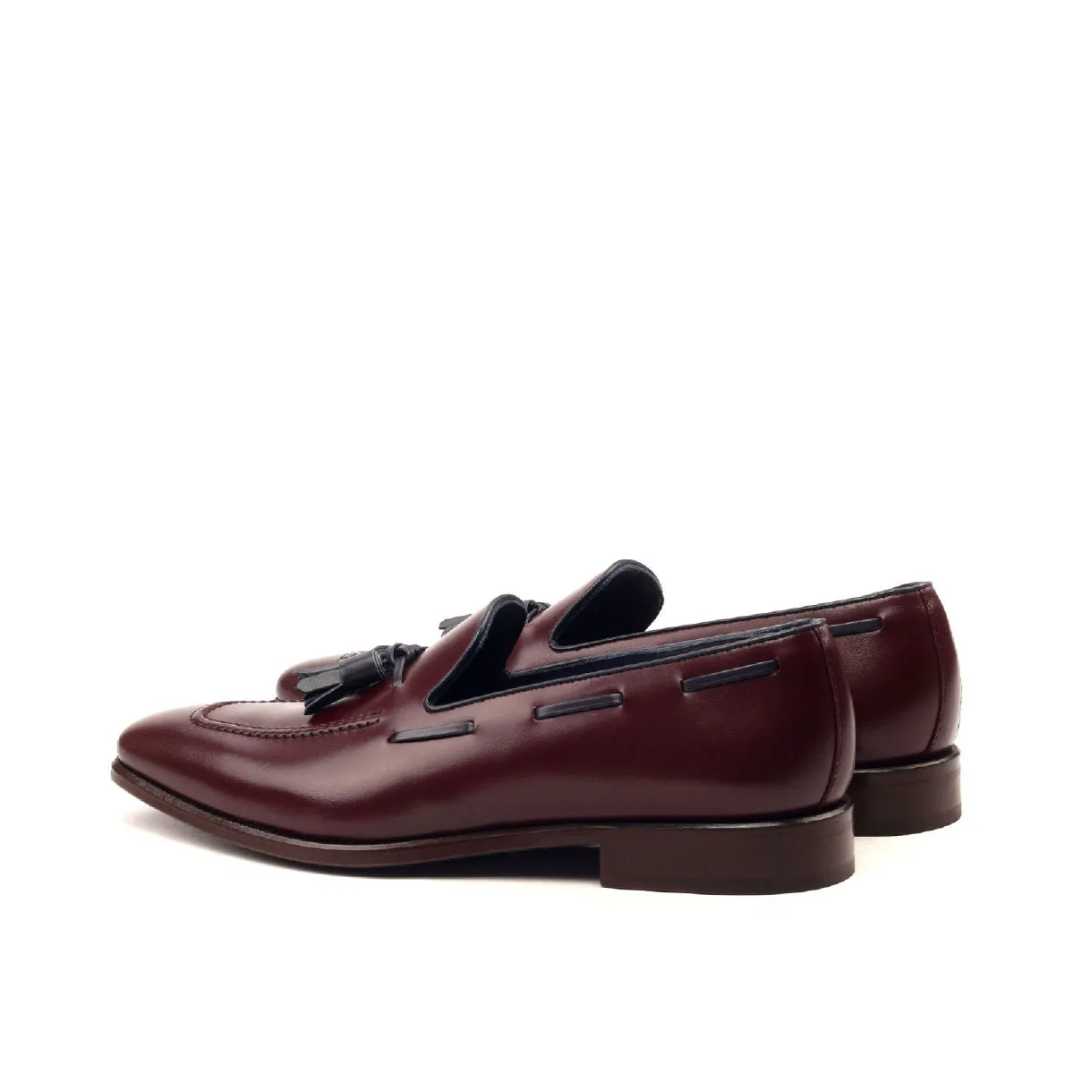 Men's Loafer Leather Shoes Wide Plus Size Burgundy Blue 2407