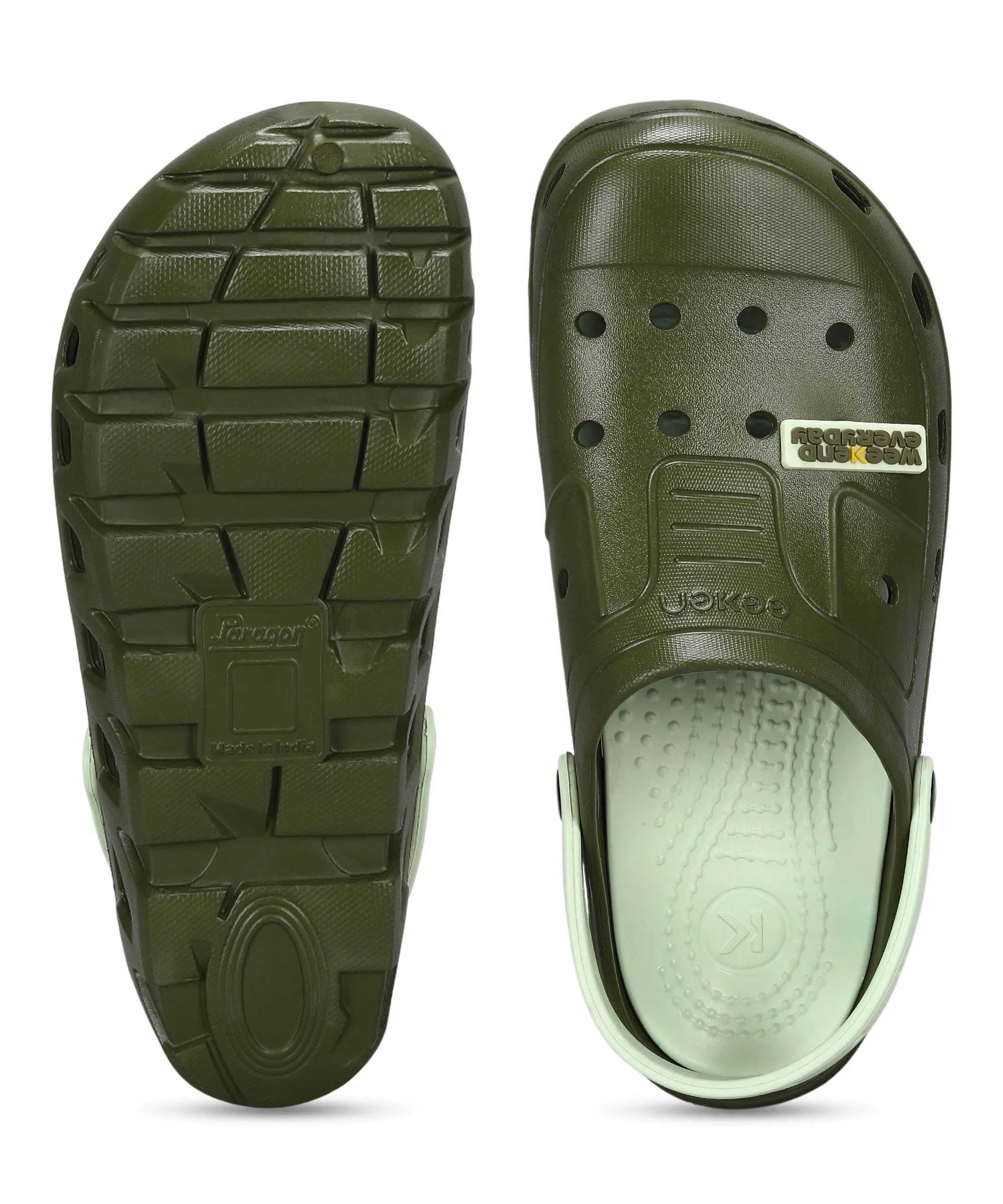 Men's Slip-on Pastel Green Sandals for Men | Comfortable Sole & Durable