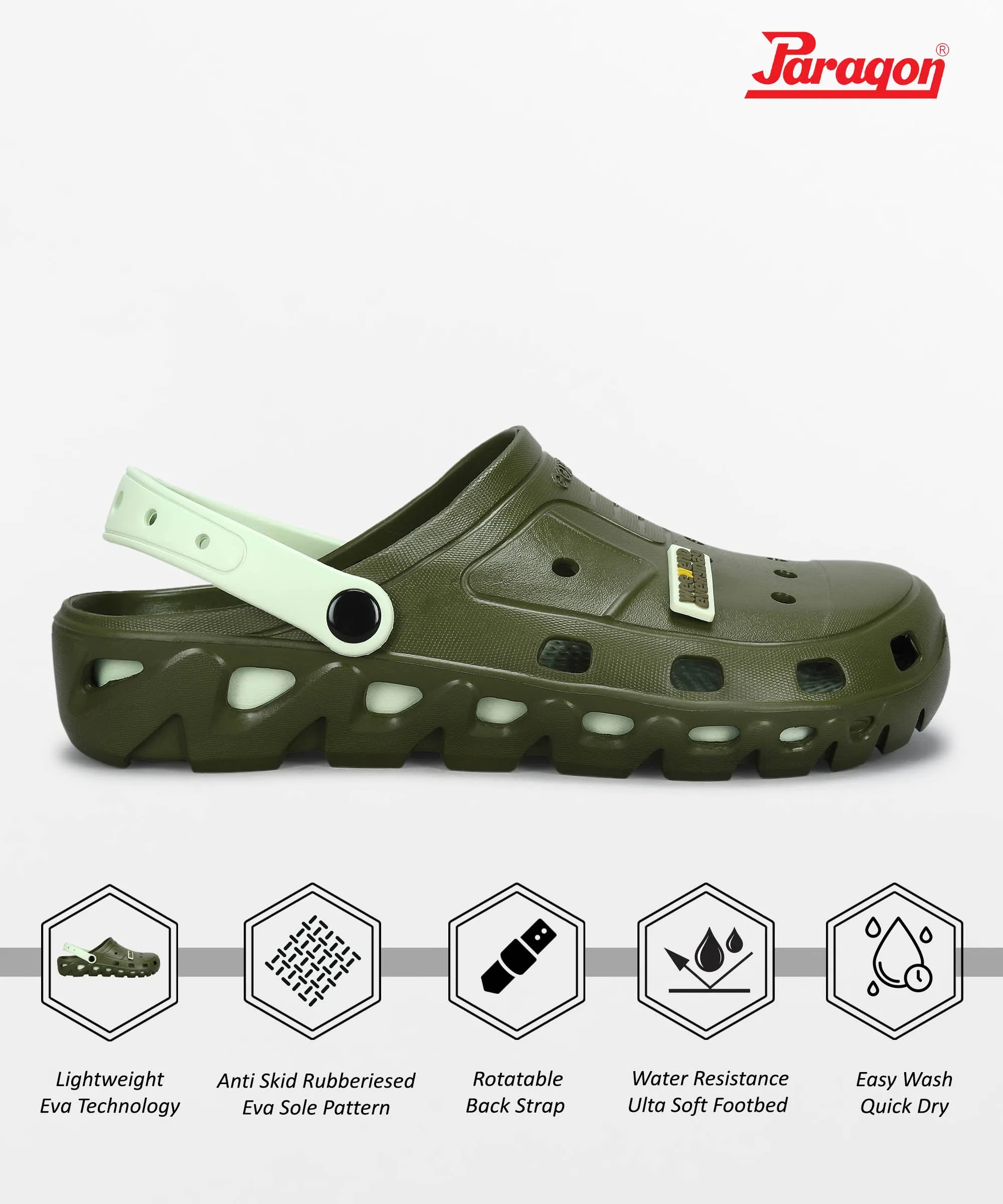 Men's Slip-on Pastel Green Sandals for Men | Comfortable Sole & Durable