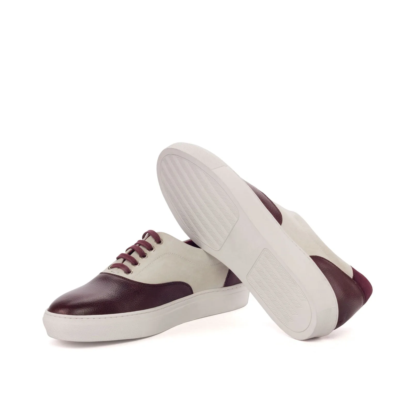 Men's Top Sider Leather Sneakers Wide Plus Size Burgundy White 3190