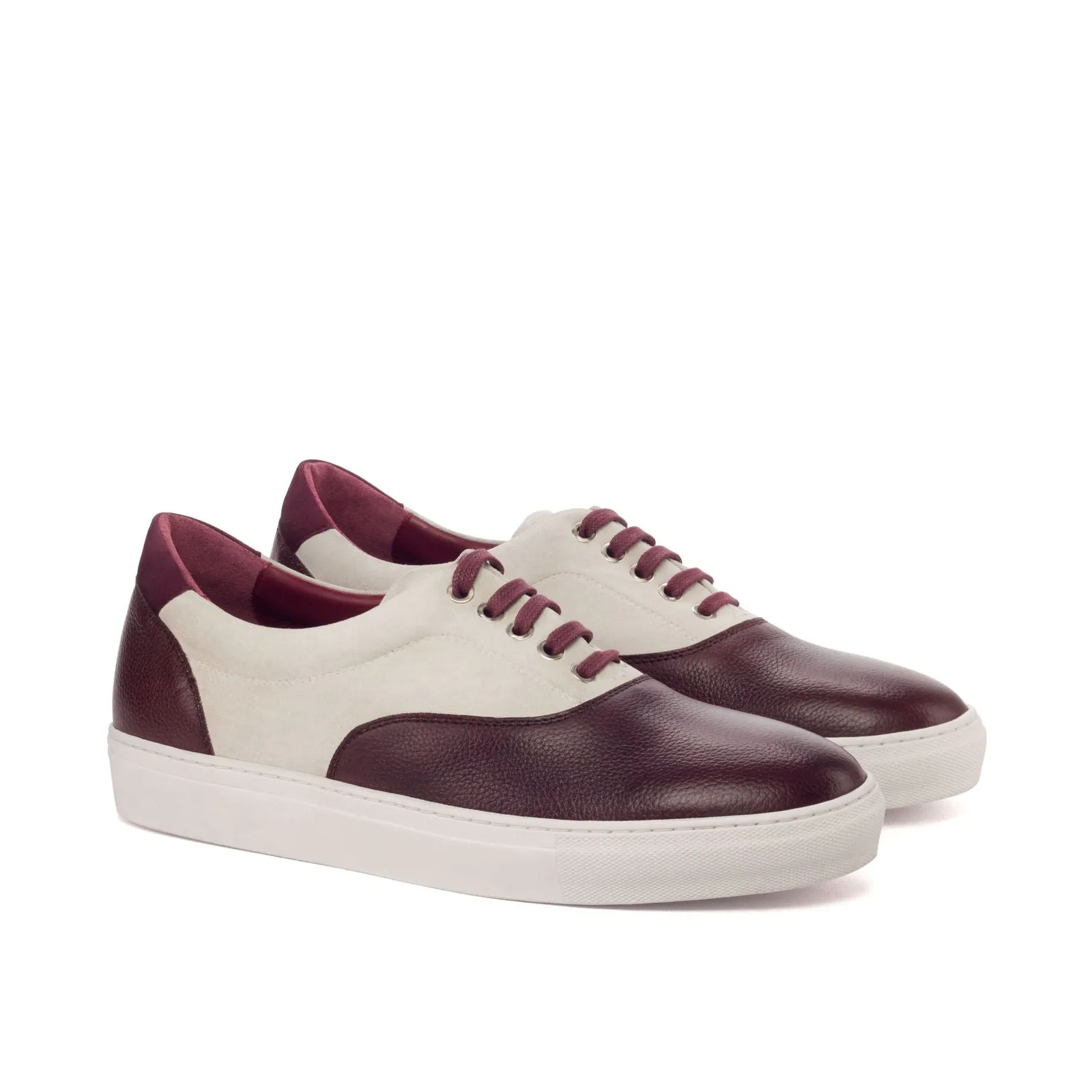 Men's Top Sider Leather Sneakers Wide Plus Size Burgundy White 3190