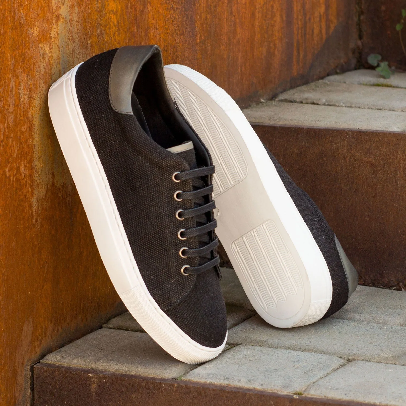 Men's Trainers Wide Plus Size Black 3487