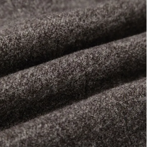 Men's Winter Warm Woolen Long Coat With Detachable Scarf