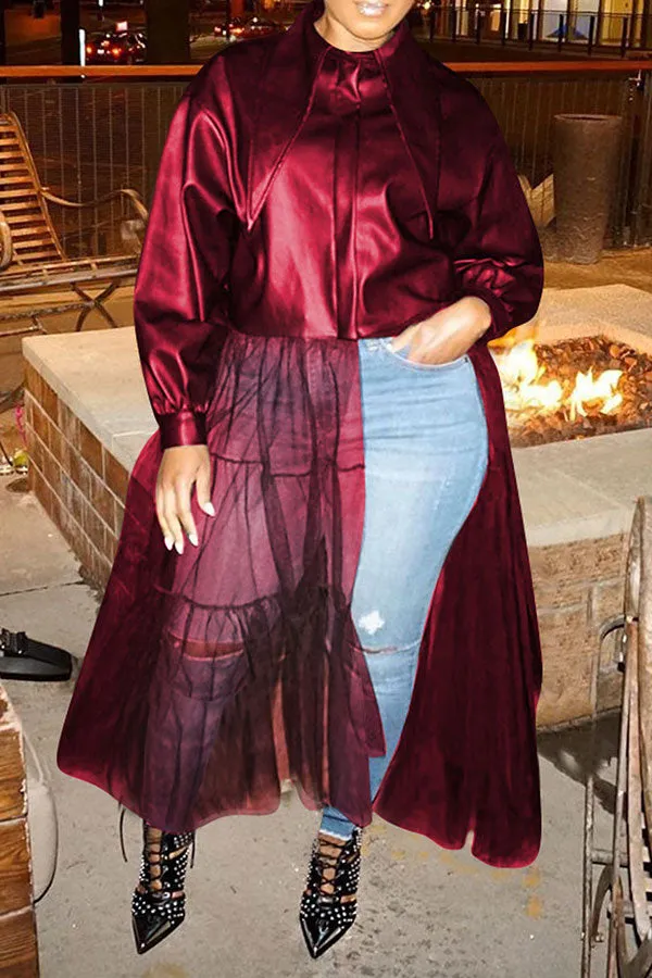 Mesh Patchwork Stylish Coat