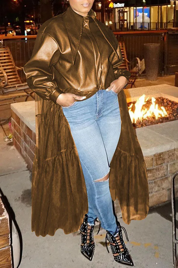 Mesh Patchwork Stylish Coat