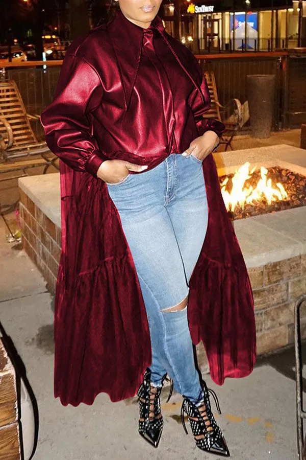Mesh Patchwork Stylish Coat