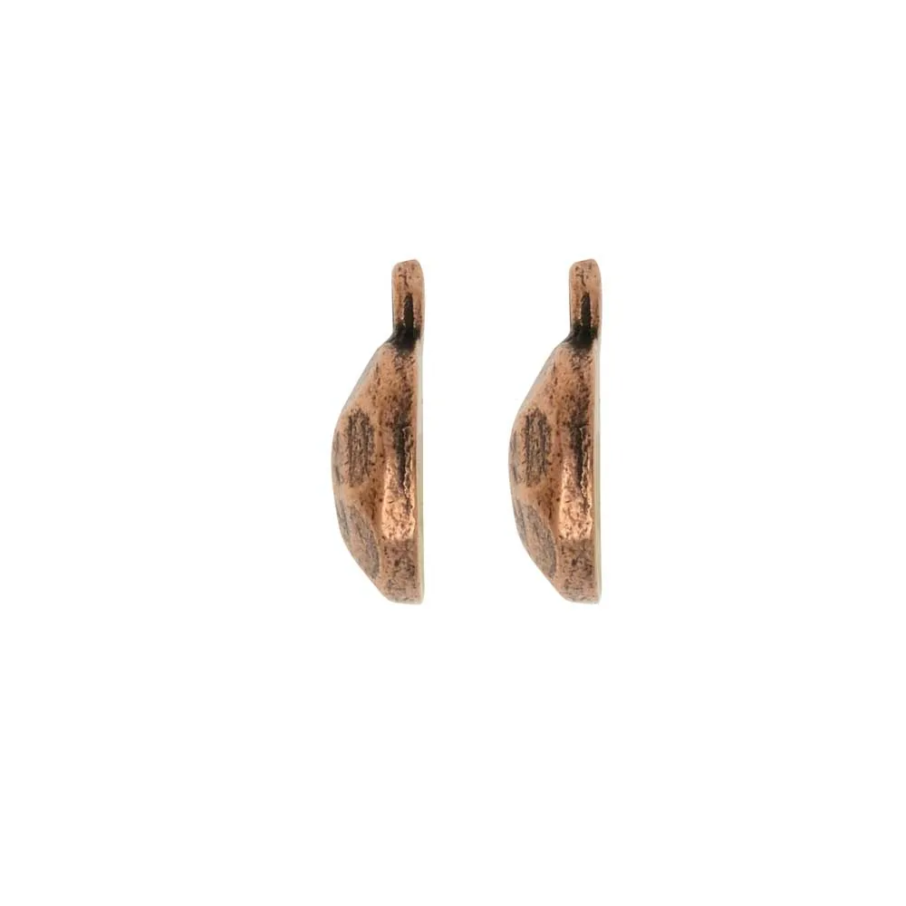 Metal Charm, Flat Back Faceted Circle 9mm, Antiqued Copper, by Nunn Design (2 Pieces)