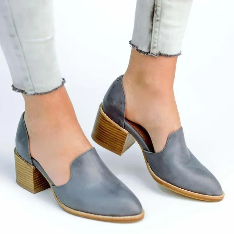 Mid-heel Women's Slip On Comfort Pump Shoes