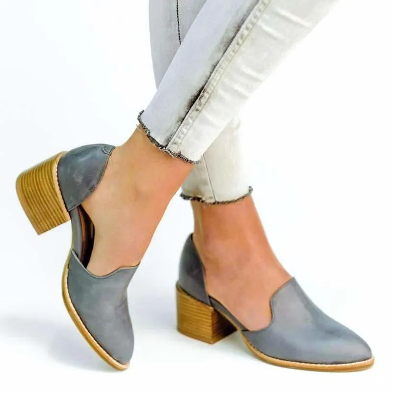 Mid-heel Women's Slip On Comfort Pump Shoes