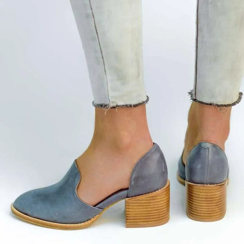 Mid-heel Women's Slip On Comfort Pump Shoes