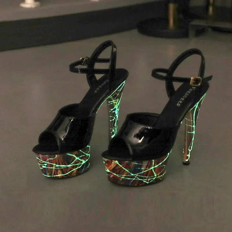 Neon Patent Leather Stiletto Heels