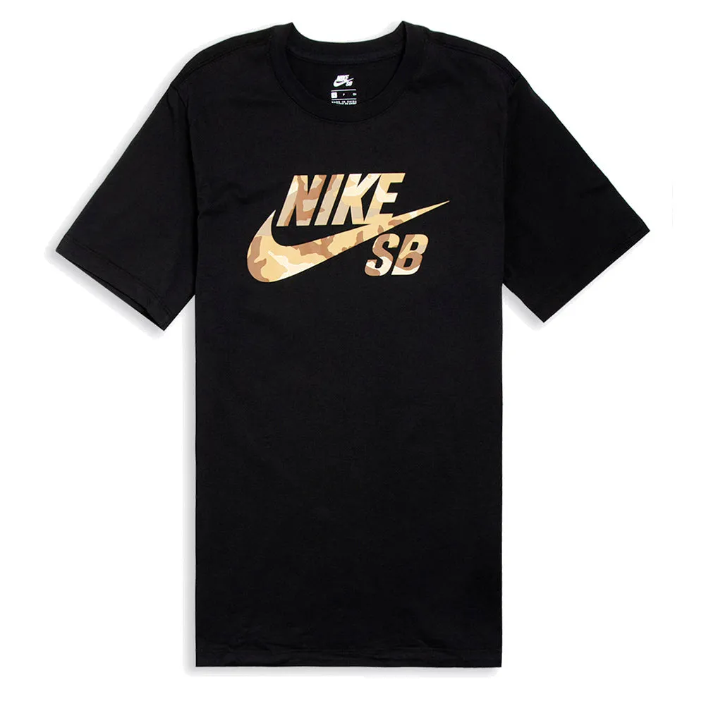 Nike Men's Active Wear Short Sleeve Camouflage Print SB Logo Skate T Shirt