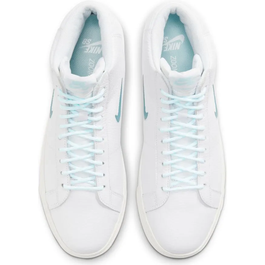 Nike SB Blazer Mid Premium Skateboarding Shoe - White/Glacier White-White-Summit White