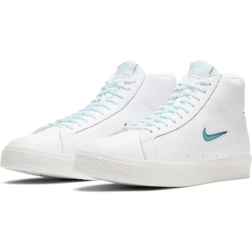 Nike SB Blazer Mid Premium Skateboarding Shoe - White/Glacier White-White-Summit White