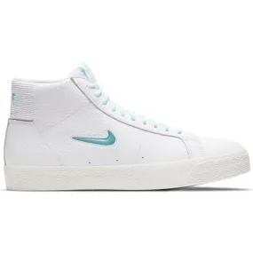 Nike SB Blazer Mid Premium Skateboarding Shoe - White/Glacier White-White-Summit White