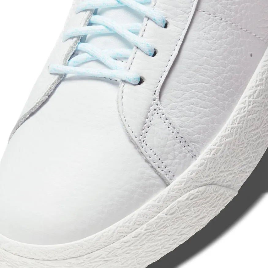 Nike SB Blazer Mid Premium Skateboarding Shoe - White/Glacier White-White-Summit White