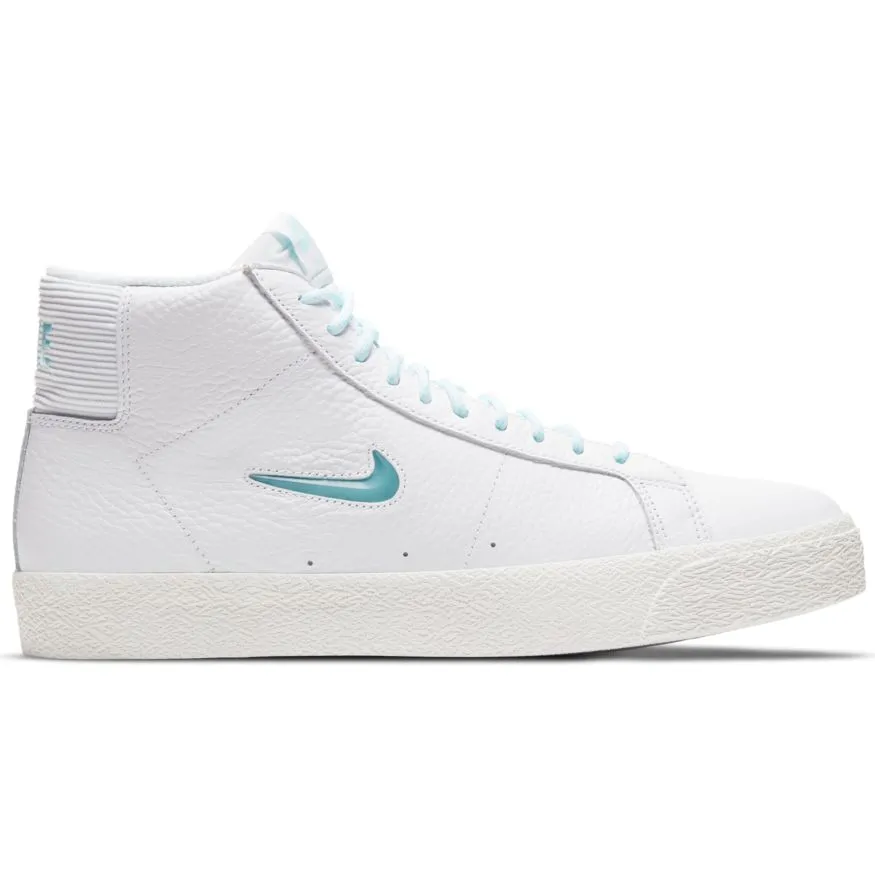 Nike SB Blazer Mid Premium Skateboarding Shoe - White/Glacier White-White-Summit White