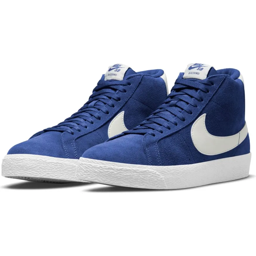 Nike SB Blazer Mid Skate Shoe - Deep Royal Blue/Sail-Deep Royal Blue