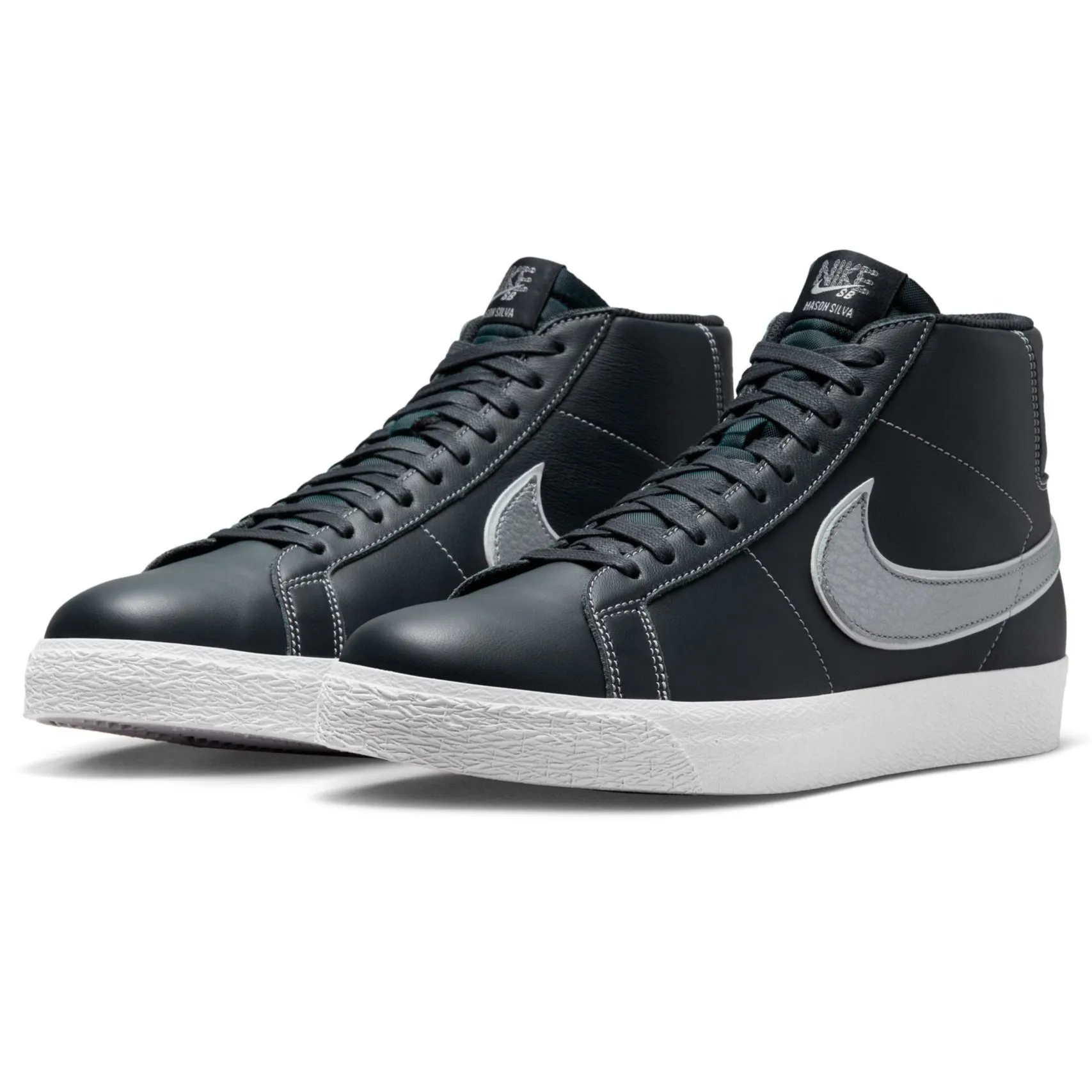 Nike SB Blazer Mid x Mason Silva Skateboard Shoe - Blackened Blue/Wolf Grey-Blackened Blue