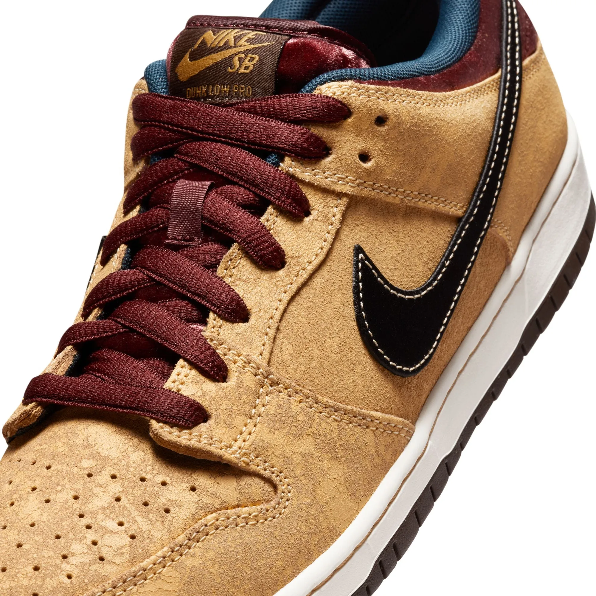 Nike SB Dunk Low Pro Skateboard Shoe - Celestial Gold/Black-Dark Team Red