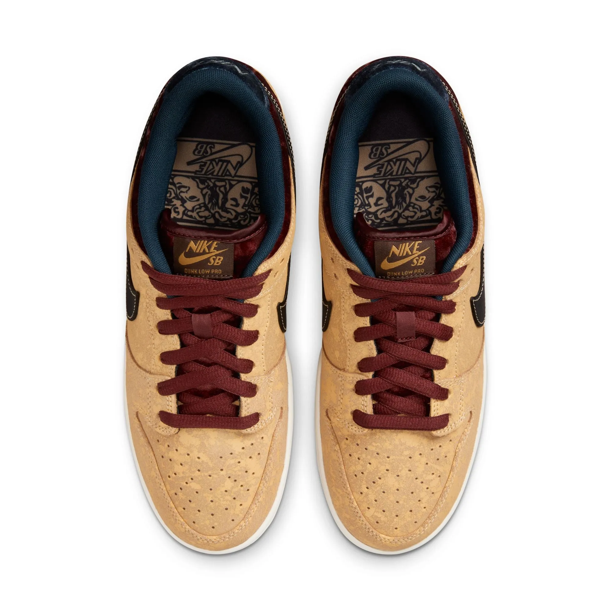 Nike SB Dunk Low Pro Skateboard Shoe - Celestial Gold/Black-Dark Team Red