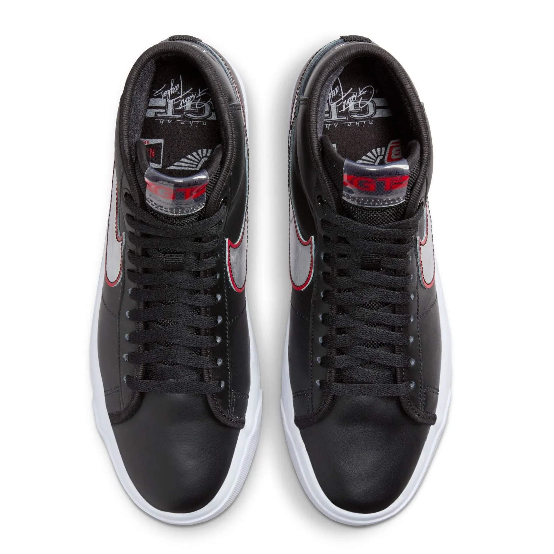 Nike SB GT Pro Blazer Mid Skateboard Shoe - Black/Metallic Silver-University Red