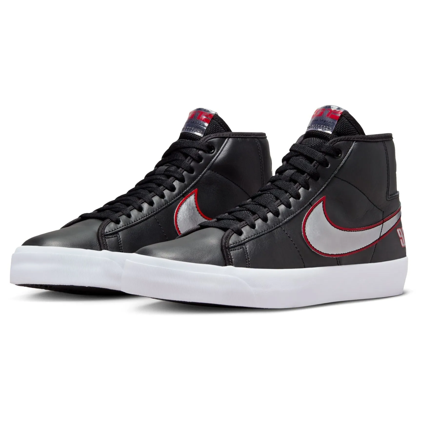 Nike SB GT Pro Blazer Mid Skateboard Shoe - Black/Metallic Silver-University Red