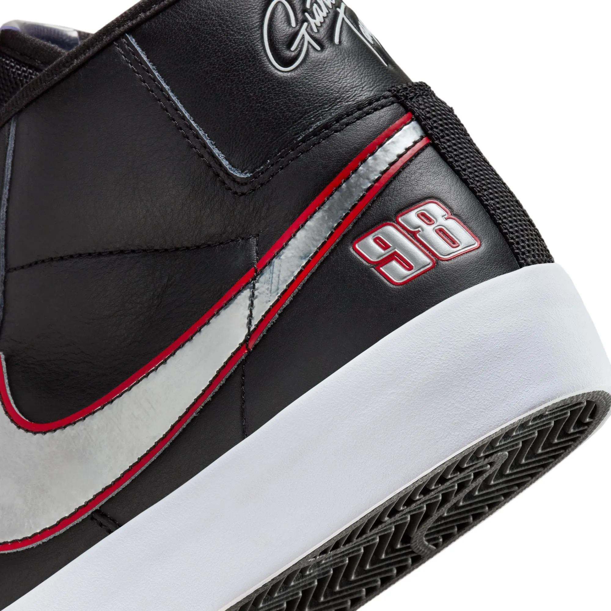 Nike SB GT Pro Blazer Mid Skateboard Shoe - Black/Metallic Silver-University Red