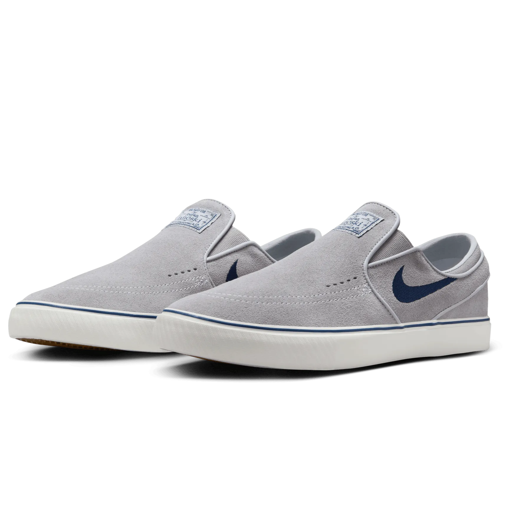 Nike SB Zoom Janoski  Slip Skateboard Shoe - Wolf Grey/Navy-Wolf Grey-Summit White