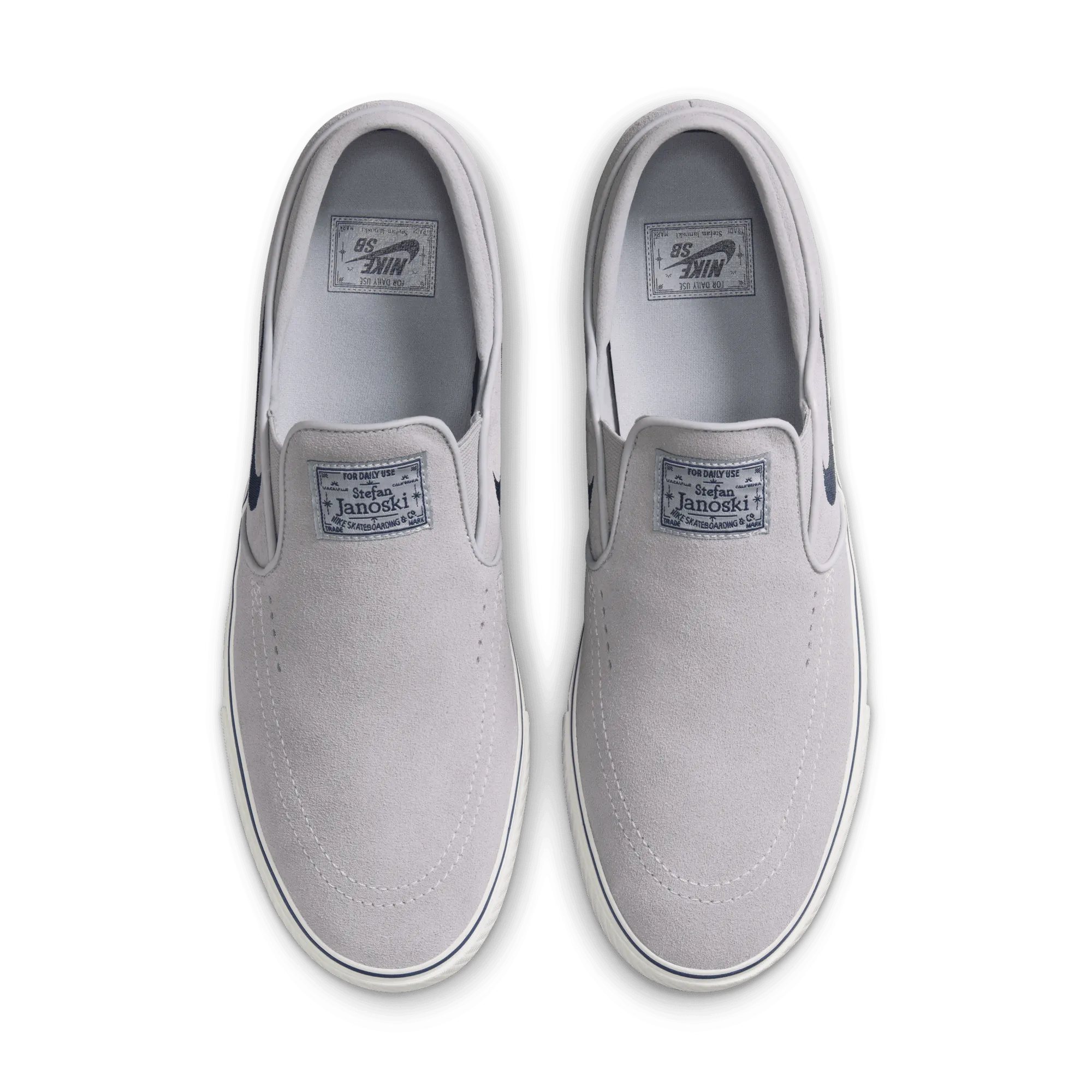Nike SB Zoom Janoski  Slip Skateboard Shoe - Wolf Grey/Navy-Wolf Grey-Summit White