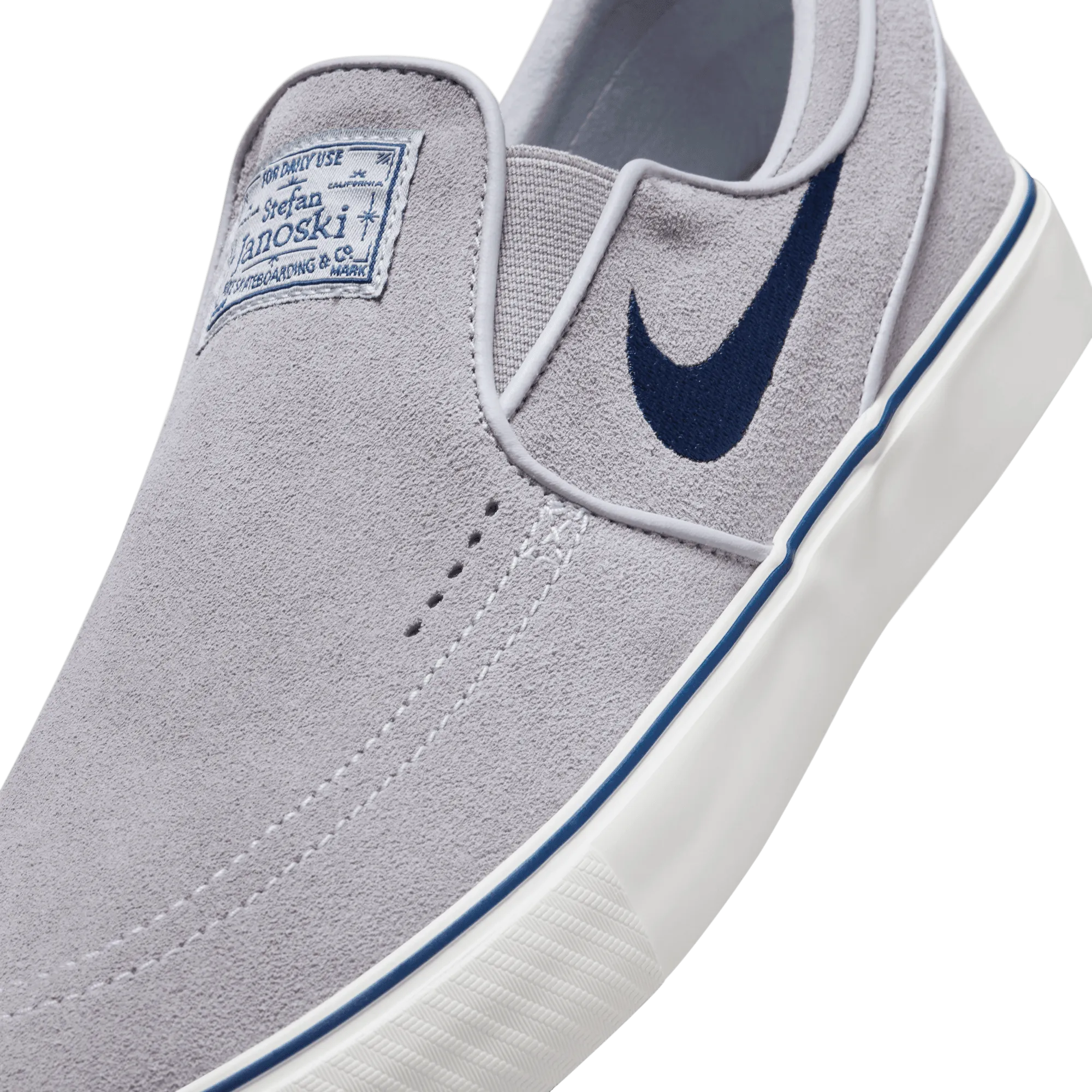 Nike SB Zoom Janoski  Slip Skateboard Shoe - Wolf Grey/Navy-Wolf Grey-Summit White