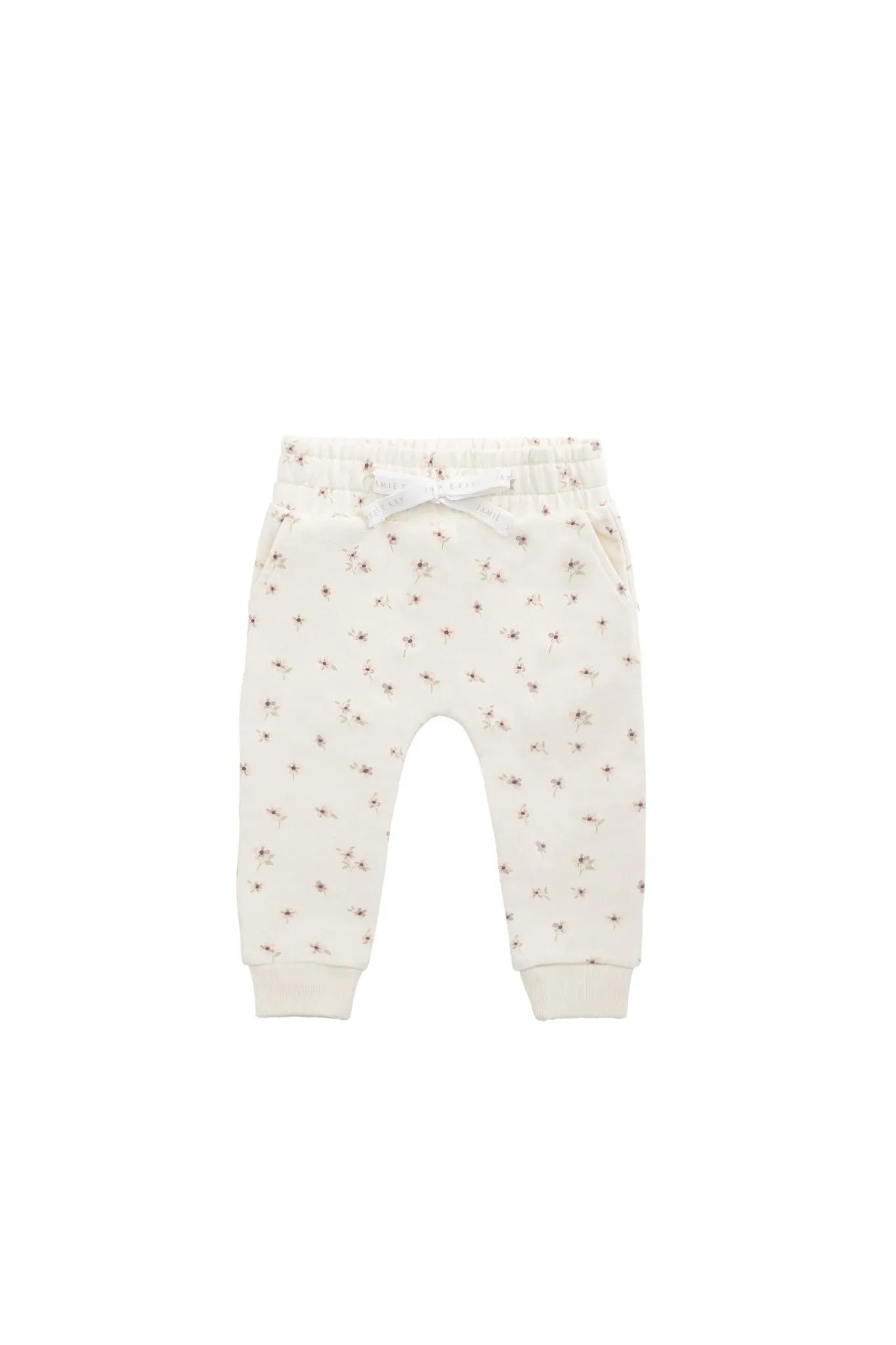 Organic Cotton Morgan Track Pant - Simple Flowers Egret