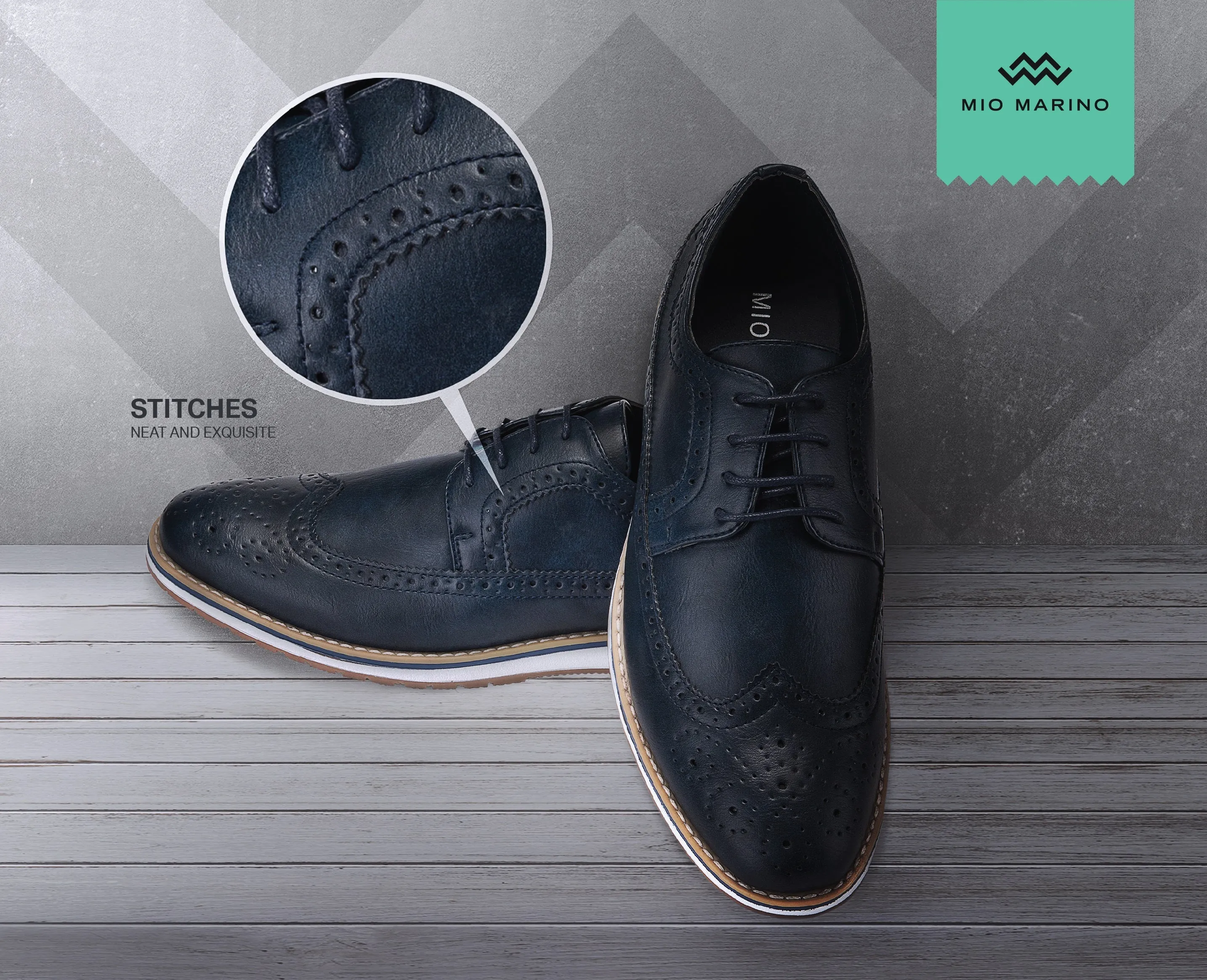 Ornate Wingtip Casual Oxford Shoes