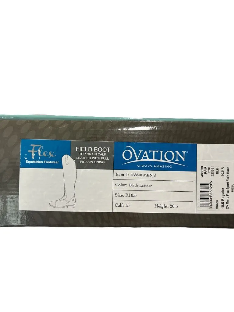 Ovation Men's Flex Support Field Boot Black / Size 10.5 R NEW