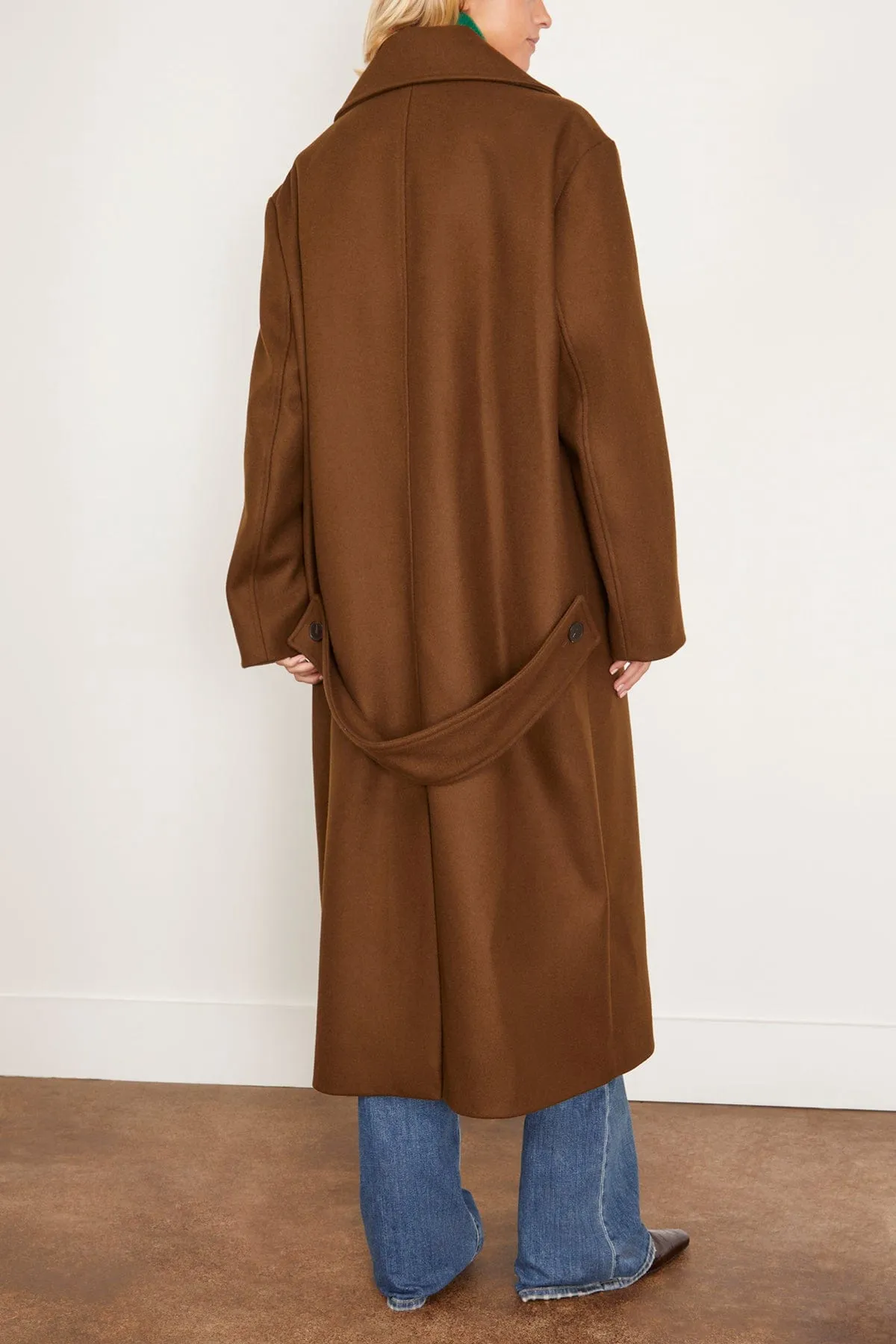 Oversized Double Breasted Coat in Olive
