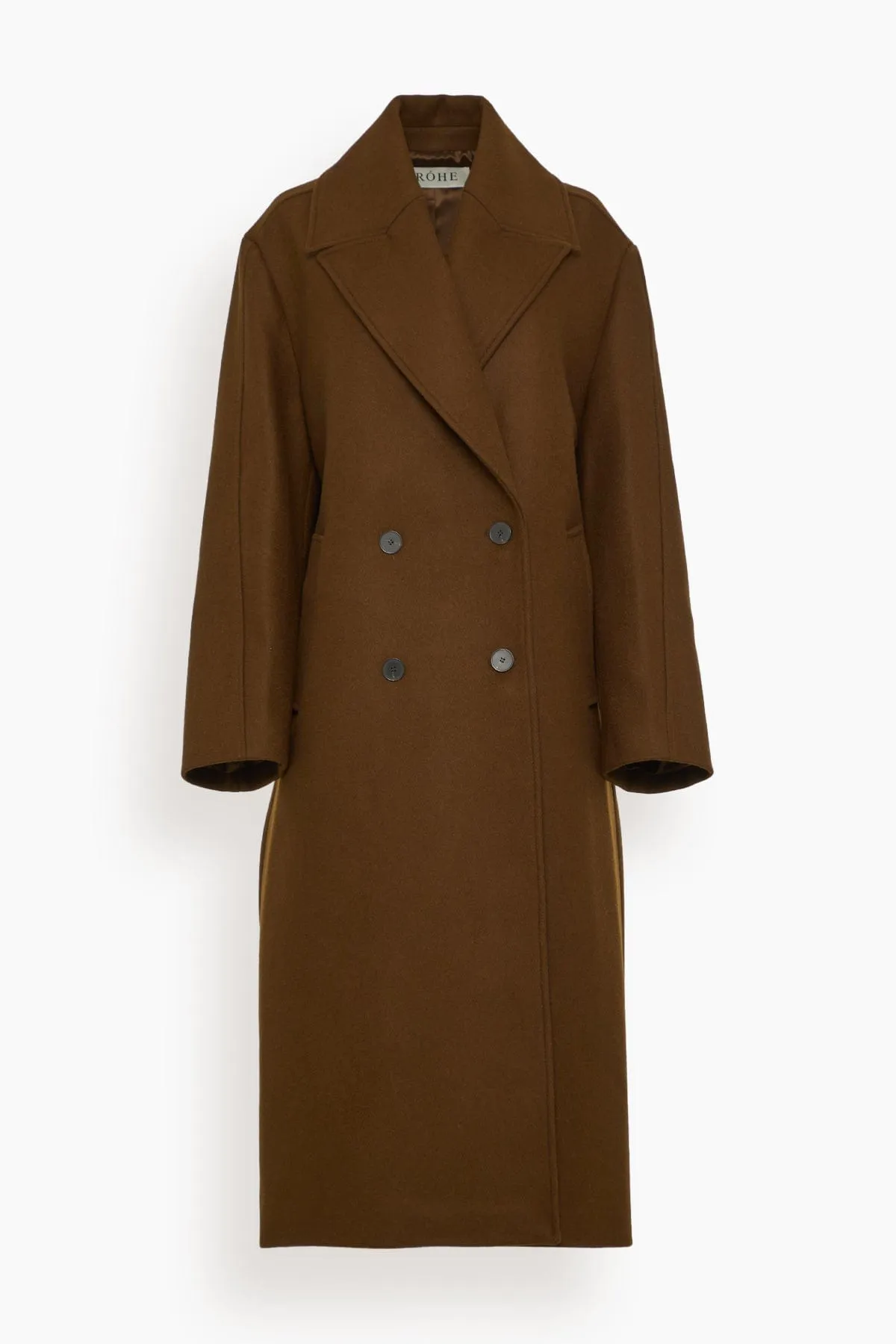 Oversized Double Breasted Coat in Olive