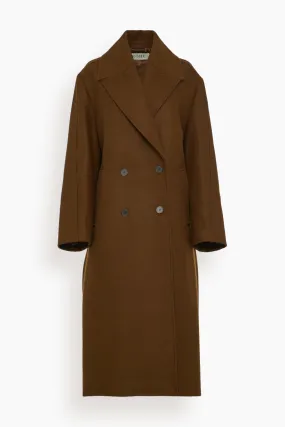 Oversized Double Breasted Coat in Olive